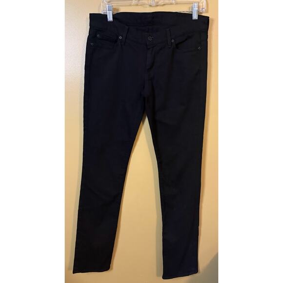 7 For All Mankind Women's Black Straight Leg Jeans Size 29 - Picture 1 of 8
